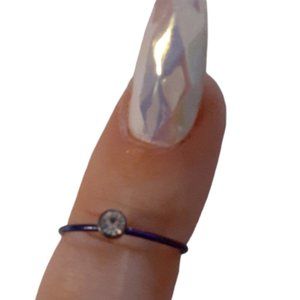 Purple band clear stone adjustable toe ring
